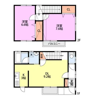 タウンコート・ルピナス【1階】の間取り