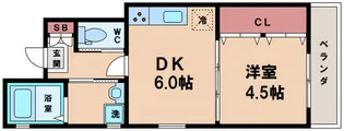 宇都宮ハイツ【4階】の間取り