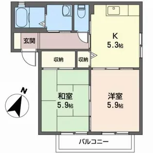 アモール八島田A【2階】の間取り