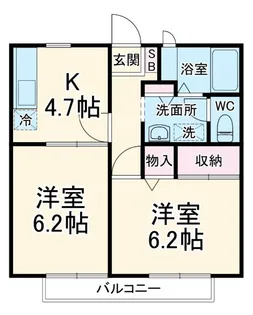 フラワーハイツ【1階】の間取り