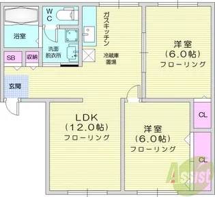 ハイツ幸町【1階】の間取り