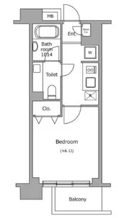 レジディア新宿イーストII【2階】の間取り