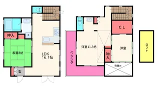茨城県取手市寺田【一戸建】の間取り
