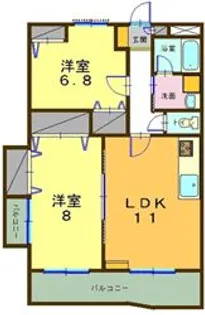 ヴィブレクレールII【1階】の間取り