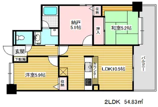 ベルレコルテ浜辺【3階】の間取り