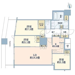 3LDKの間取り画像