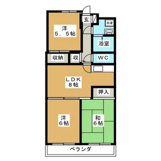 アフィニス原木【1階】の間取り