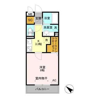 群馬県伊勢崎市宮子町【アパート】の間取り