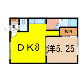 1DKの間取り画像