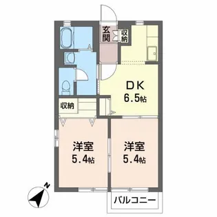 2DKの間取り画像
