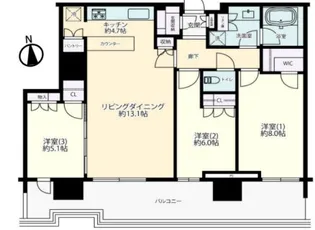 東京都中央区晴海5【マンション】の間取り