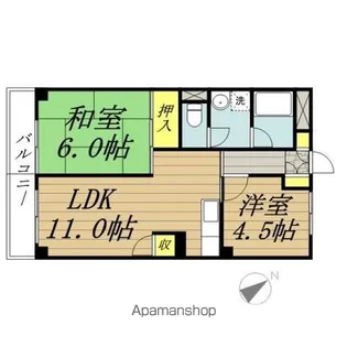山口マンション【4階】の間取り
