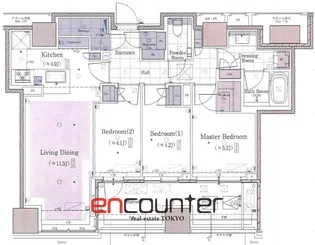 クラッシィタワー新宿御苑【14階】の間取り