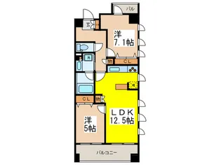 パークキューブ日本橋水天宮【4階】の間取り