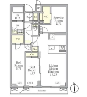 アジールコート都立大学【2階】の間取り