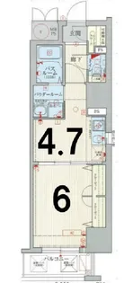 大阪府大阪市中央区松屋町住吉【マンション】の間取り