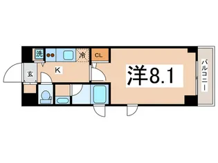 QCフラット北堀江の間取り