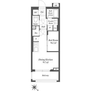 オープンブルーム溝の口【2階】の間取り