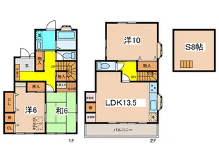 神奈川県横浜市瀬谷区二ツ橋町【一戸建】の間取り