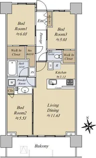 シティテラス杉並方南町サウス【5階】の間取り