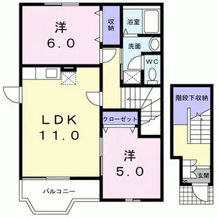 YMハウス北野B棟【2階】の間取り