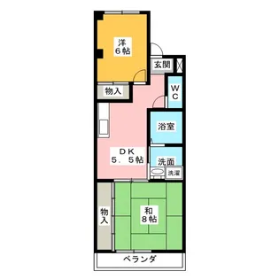 ハピネスI II【2階】の間取り
