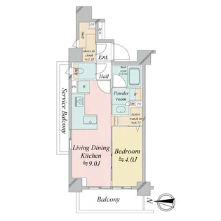 デュオヴェール目黒学芸大学【3階】の間取り