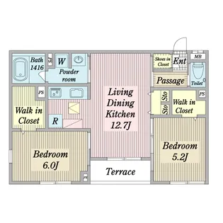 ラフォーレおおたか【1階】の間取り