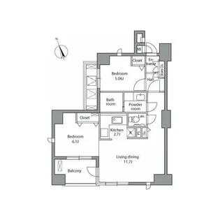 レジディア自由が丘【5階】の間取り