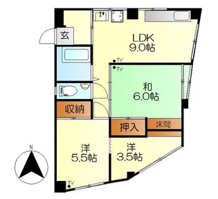 モリービル【3階】の間取り