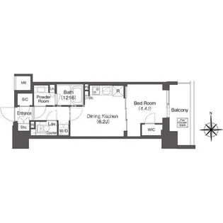 コンフォリア東新宿【5階】の間取り