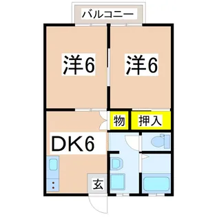 グリーンコーポ幸【2階】の間取り