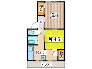 中豊アパ-ト【1階】の間取り