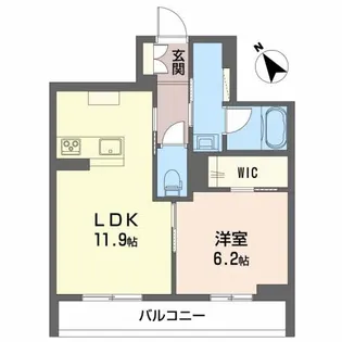 LULUBISIII美田園【2階】の間取り