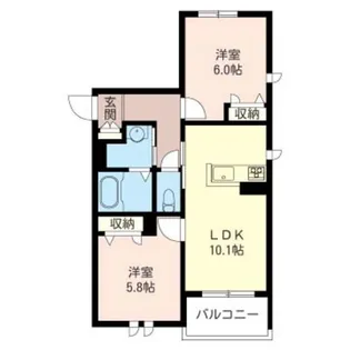 East View A【1階】の間取り