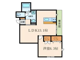 サンライズ浜田町【1階】の間取り