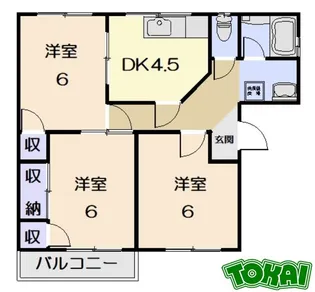 フレグランス山室【2階】の間取り