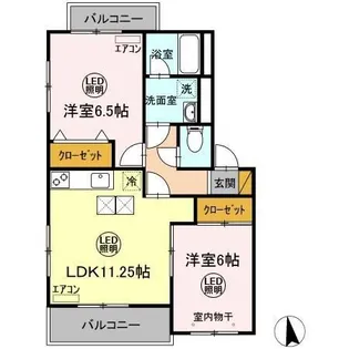 ディアコートII【1階】の間取り