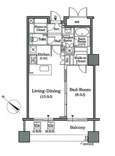 ホライズンプレイス赤坂【7階】の間取り
