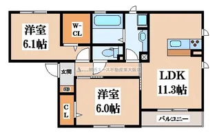 コージーコートB棟【1階】の間取り