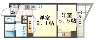 グラディオ千里山東【6階】の間取り