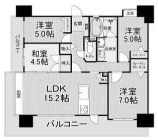 エイルマンション上荒田III【13階】の間取り