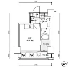 パークキューブ愛宕山タワー【11階】の間取り
