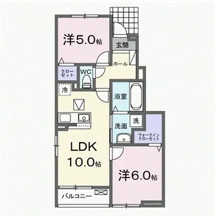 スカイグランデI【1階】の間取り
