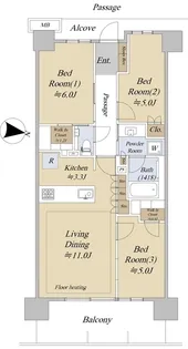 ジオ板橋大山【9階】の間取り