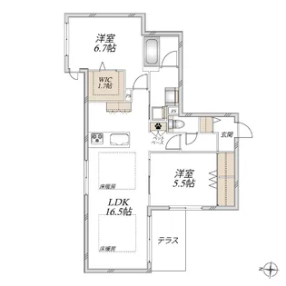 グランメール安東【1階】の間取り