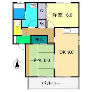 グリーンハイツ東久万【1階】の間取り