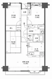 ロイヤルクリスタル本通り【12階】の間取り