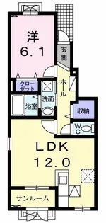 クラウディアB【1階】の間取り