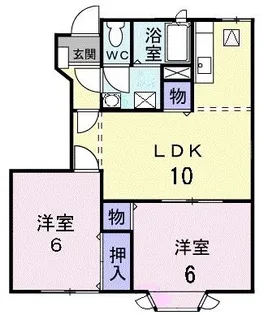 コンフォート朱雀E【1階】の間取り